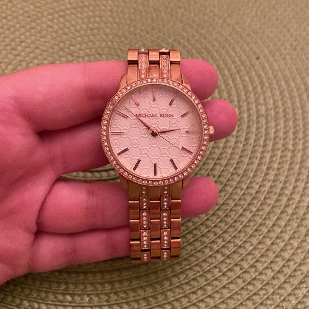 Michael Kors Rose Gold & Crystal Watch